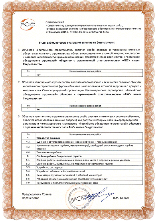 Свидетельство СРО ООО «ФКС-Дальнереченск»